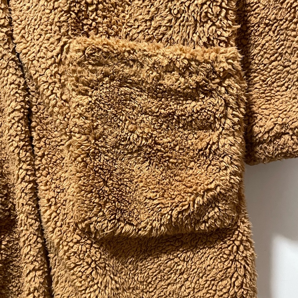 Free People Boho Chic Tessa Teddy Coat Sz Medium Oversized Grunge Front Pockets - Picture 5 of 14